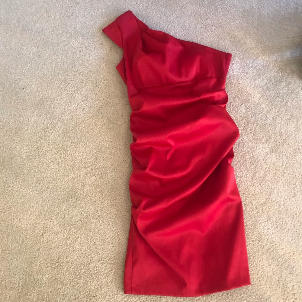 Off the shoulder red dress